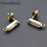 Rectangle Zircon CZ Earring Hooks 20pcs/lot