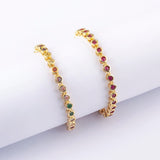 Nidin 6 Colors Crystal Bracelet Women Rhinestone Zircon Charm Bangle