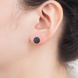 Nidin Classic 8MM Ball Beads Stud Earrings CZ Zircon Jewelry Party Gift