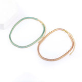 Nidin Colorful Tennis Necklace Rectangular Zircon Neck Jewelry