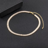Nidin Colorful Tennis Necklace Rectangular Zircon Neck Jewelry