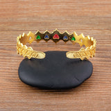 Nidin Crystal Cuff Bangles Colorful Zircon Female Jewelry