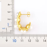 Gold/Silver Pearl Hoop Earrings Plated Circle Women Jewelry