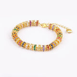 Nidin Chain Bracelet Crystal Heart Charm Wedding Party Jewelry