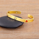 Nidin Plated Lover Bracelets&Bangles for Women Zircon CZ Cuff Party Jewelry