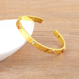 Nidin Plated Lover Bracelets&Bangles for Women Zircon CZ Cuff Party Jewelry