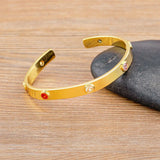 Nidin Plated Lover Bracelets&Bangles for Women Zircon CZ Cuff Party Jewelry