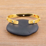 Nidin Plated Lover Bracelets&Bangles for Women Zircon CZ Cuff Party Jewelry