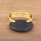 Colorful Zircon Three Layer Bangle for Women Sparkling Crystal Party Jewelry