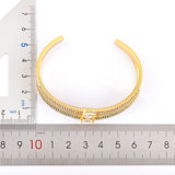 Colorful Zircon Three Layer Bangle for Women Sparkling Crystal Party Jewelry