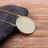 Nidin Round Zircon Evil Eye Pendant Choker Necklace Green/Purple/Violet
