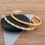 Nidin Fashionable Geometric Zircon Cuff Bangles for Women Couples