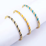 Nidin Fashionable Geometric Zircon Cuff Bangles for Women Couples
