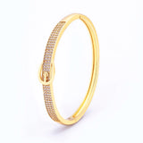 Nidin High Geometric Zircon Bangle Bracelet for Woman