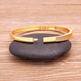 Nidin High Geometric Zircon Bangle Bracelet for Woman