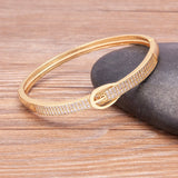 Nidin High Geometric Zircon Bangle Bracelet for Woman