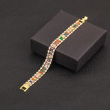Nidin High Multicolor Zircon Bracelets for Women Wedding Rainbow Charm