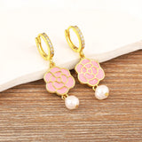 Nidin Freshwater Pearls Drop Dangle Earrings Vintage Styles