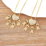 Hot Boys and Girls Zircon Pendant Necklaces, Family Mother's Gift