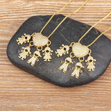 Hot Boys and Girls Zircon Pendant Necklaces, Family Mother's Gift
