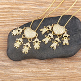 Hot Boys and Girls Zircon Pendant Necklaces, Family Mother's Gift