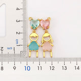 Nidin Hot Plated Pendant Necklace CZ Friendship Link Chain