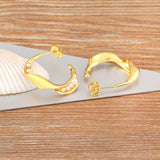 Nidin Hot Gold/Silver Pearl Hoop Earrings for Women Jewelry