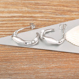 Nidin Hot Gold/Silver Pearl Hoop Earrings for Women Jewelry