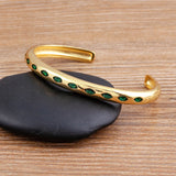 Nidin Evil Eye Open Cuff Bracelet Women's Lucky Bangle