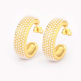 Korea Top Pearl Earrings Plated Geometric Circle Vintage Summer Ear Jewelry