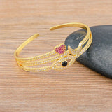 Korea Heart/Moon/Evil Eye Zircon Bangle Women Rhinestones