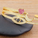 Korea Heart/Moon/Evil Eye Zircon Bangle Women Rhinestones