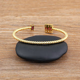 Nidin Zircon Adjustable Bracelet Bangle for Women Wedding Party