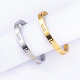 Nidin Light Love Bangles Cubic Zirconia Couple Bracelets