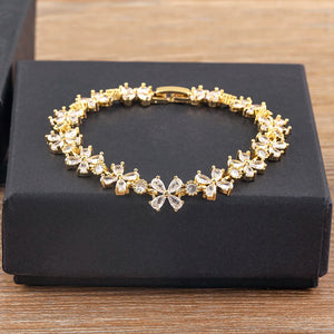 Nidin Rhinestone Bracelet For Women Wedding Zirconia Jewelry
