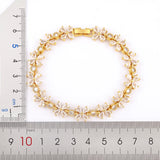 Nidin Rhinestone Bracelet For Women Wedding Zirconia Jewelry