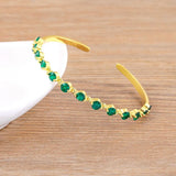 Nidin Light Shine Zircon Bangle for Women Wedding Christmas Party Gift