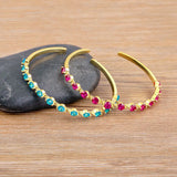 Nidin Light Shine Zircon Bangle for Women Wedding Christmas Party Gift