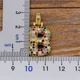 Women's Zircon Initial Necklace Rainbow Name Pendant Birthday Jewelry