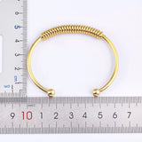 Nidin Braided Charm Open Cuff Stackable Bangles