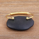 Nidin Braided Charm Open Cuff Stackable Bangles
