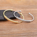 Nidin Braided Charm Open Cuff Stackable Bangles