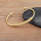Nidin Braided Charm Open Cuff Stackable Bangles