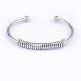 Nidin Braided Charm Open Cuff Stackable Bangles