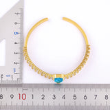 Heart Rhinestone Crystal Bracelet for Women Cuff Bangle