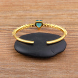 Heart Rhinestone Crystal Bracelet for Women Cuff Bangle