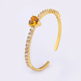 Heart Rhinestone Crystal Bracelet for Women Cuff Bangle
