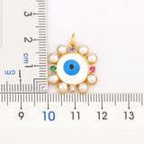 Nidin Freshwater Pearl Evil Eye Necklace Flower Eye Choker Jewelry