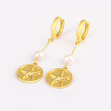 Nidin Pearl Starfish Shape Tassel Drop Earrings for Women