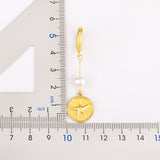 Nidin Pearl Starfish Shape Tassel Drop Earrings for Women